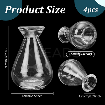 Empty Glass Diffuser Bottle for Aromatherapy AJEW-WH0752-132-1