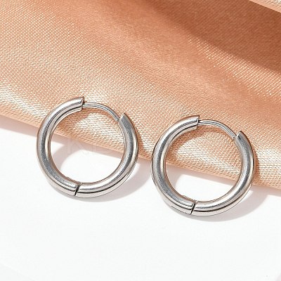 202 Stainless Steel Huggie Hoop Earrings X-EJEW-F111A-16mm-P-1