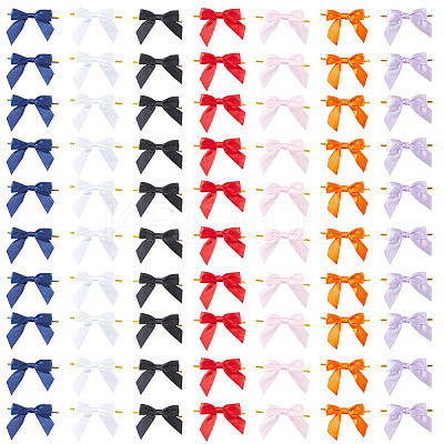 70Pcs 7 Colors Polyester Bowknot DIY-CP0011-47-1