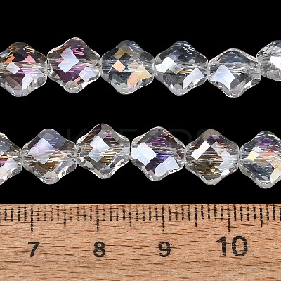 Electroplate Transparent Glass Beads Strands GL-CBA7A17-02A-14-1