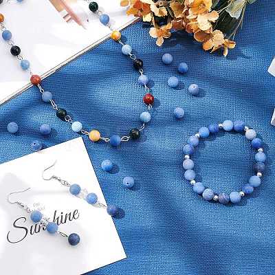 Dyed & Heated Natural Blue Aventurine Beads Strands G-AR0001-54-1