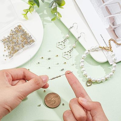 300Pcs 3 Colors Rack Plating and PVD Vacuum Plating Brass Round Spacer Beads KK-FH0003-54-1