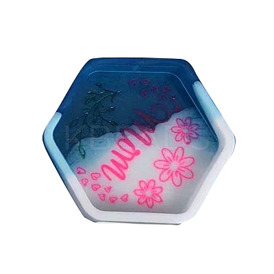 Hexagon Mother's Day Word MOM DIY Tray Silicone Molds DIY-G112-02B-1
