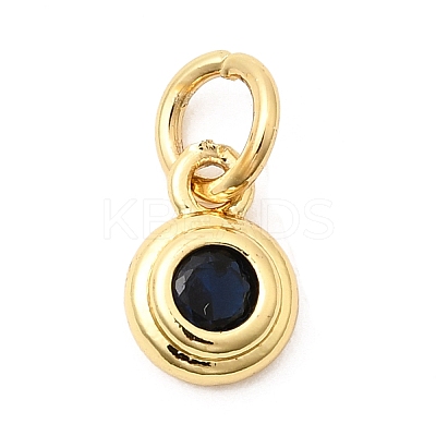 Brass Cubic Zirconia Charms KK-G554-02B-02-1