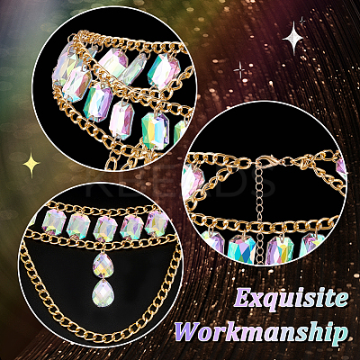 Rhinestone Cup Chains Belts AJEW-WH0470-61G-1