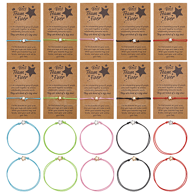 20Pcs 10 Colors Waxed Cord Bracelets for Women BJEW-FG0001-07-1