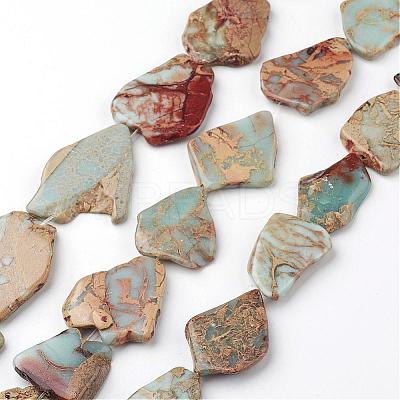 Natural Aqua Terra Jasper Beads Strands G-D857-02-1