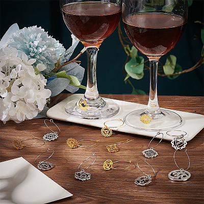 DIY 7 Chakra Wine Glass Charm Making Kit DIY-BC0009-82-1