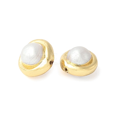Electroplated Natural Cultured Freshwater Pearl Beads KK-P305-03G-1