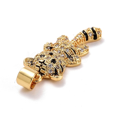 Brass Micro Pave Clear Cubic Zirconia Pendants ZIRC-E165-07G-1