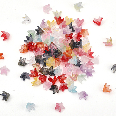 150Pcs 15 Colors Handmade Lampwork Bead Caps LAMP-PA0001-22-1