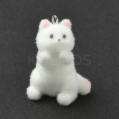 Flocking Resin Pendants RESI-K203-14B-1