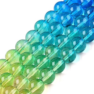 Baking Paint Transparent Glass Beads X-DGLA-M001-8mm-04-1