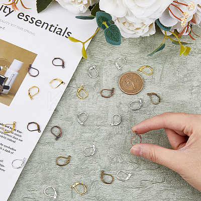 200Pcs 5 Color Brass Leverback Earring Findings DIY-FH0006-31-1