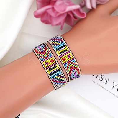 Miyuki Seed Braided Bead Bracelet BJEW-P269-27-1