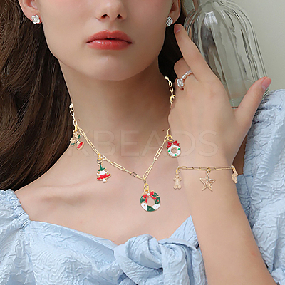 Christmas Theme DIY 304 Stainless Steel Chains Bracelet/Neckalces Making Kits DIY-SP0006-04-1