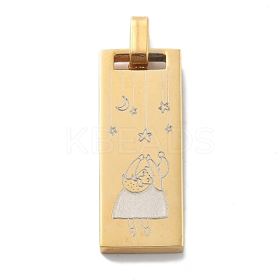 Christmas Ion Plating(IP) 304 Stainless Steel Pendants STAS-Z098-25G-1