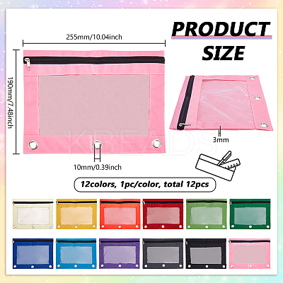 12Pcs 12 Colors Oxford Fabric Pen Bag AJEW-FG0005-16-1