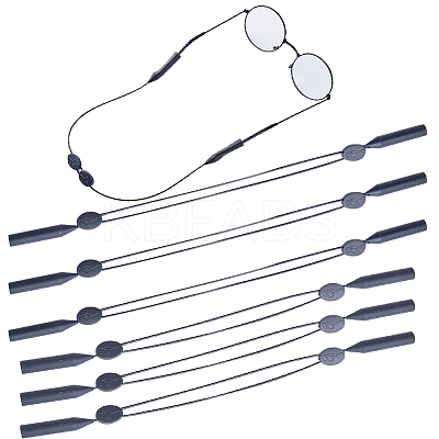 4Pcs 2 Styles Silicone Adjustable No Tail Glasses Neck Strap AJEW-GF0007-53-1