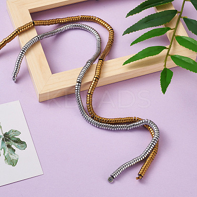 2 Strands 2 Colors Electroplate Non-magnetic Synthetic Hematite Beads Spacers Strands G-TA0001-28-1