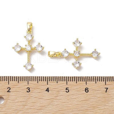Brass Micro Pave Clear Cubic Zirconia Pendants KK-K360-18G-1