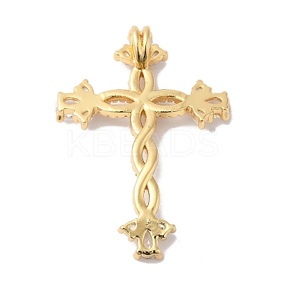 Rack Plating Brass Pave Cubic Zirconia Pendants KK-R144-14G-1