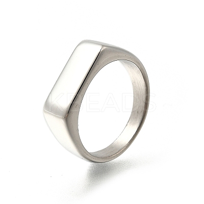 304 Stainless Steel Rectangle Finger Rings for Women LS-RJEW-B120-01P-1