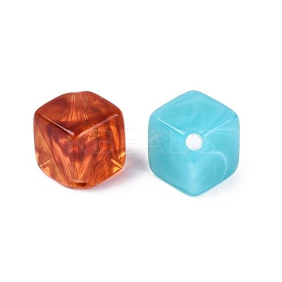 Tow Tone Opaque Acrylic Beads OACR-N161-03-1