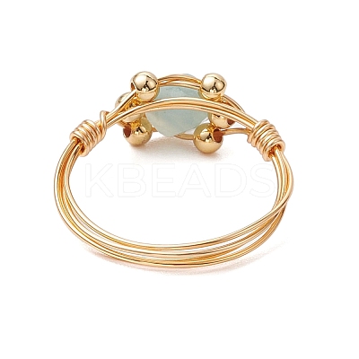 Star Cut Round Natural Rose Quartz & Amethyst & Sodalite & Howlite & Flower Amazonite Finger Ring RJEW-JR00753-1