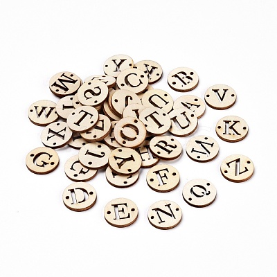 260pcs 26 Styles Unfinished Natural Poplar Wood Links Connectors WOOD-LS0001-06-1