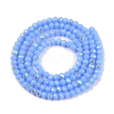 Electroplate Opaque Solid Color Glass Beads Strands EGLA-A044-P1mm-L17-1