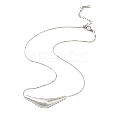 304 Stainless Steel Arc-shaped Pendant Necklaces for Women NJEW-A049-01P-1