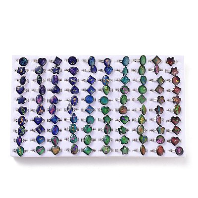 100Pcs Adjustable Mood Ring RJEW-B029-03-1