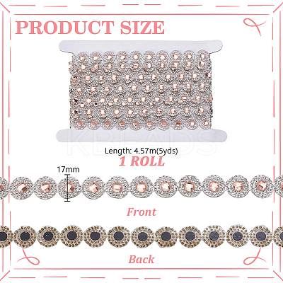 5 Yards Self Adhesive Sewing Trim Hotfix Rhinestone Tape DIY-PH0030-59-1