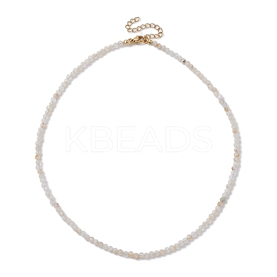3mm Faceted Round Natural Citrine Beaded Necklaces for Women NJEW-JN05079-01-1