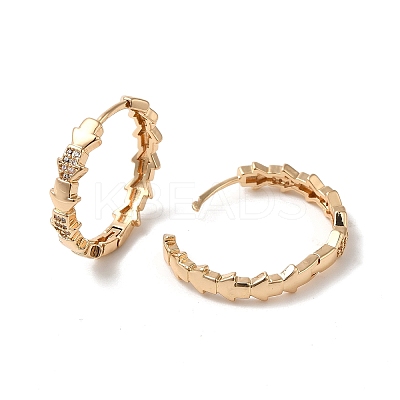 Brass Cubic Zirconia Hoop Earrings for Women EJEW-M238-08KCG-1