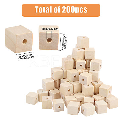 200Pcs Unfinished Wood Beads WOOD-CA0001-80-1