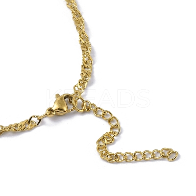 201 Stainless Steel Singapore Chain Necklaces NJEW-C042-11G-1