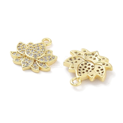 Brass Micro Pave Clear Cubic Zirconia Pendants ZIRC-P120-10G-1