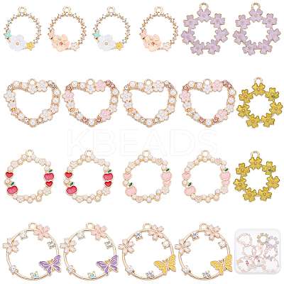 20Pcs 10 Styles Alloy Enamel Pendants ENAM-SC0004-12-1