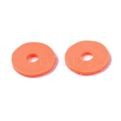 Flat Round Handmade Polymer Clay Beads CLAY-R067-12mm-12-1