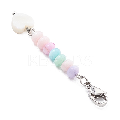 5Pcs Dyed Natural Freshwater Shell Bead Pendant Decoration HJEW-JM03186-1