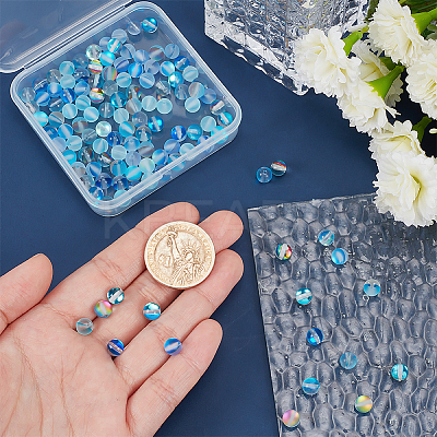 120Pcs 6 Colors Synthetic Moonstone Beads Strands G-OC00005-21-1