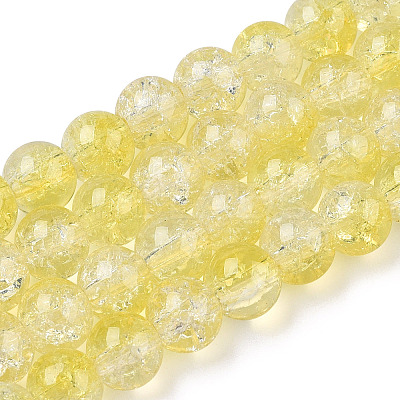 Transparent Crackle Baking Paint Glass Beads Strands DGLA-T003-01C-15-1