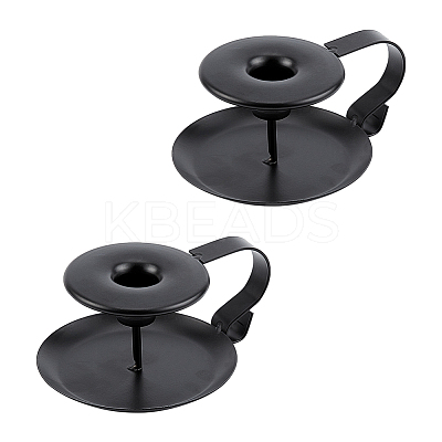 Iron Taper Candle Holder AJEW-PH0017-70-1