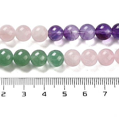 Natural Flower Amazonite & Amethyst & Flower Amazonite & Green Aventurine & Blue Aventurine Beads Strands G-B095-A01-02-1