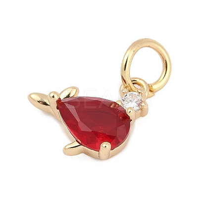 Brass Pave Cubic Zirconia Charms KK-Q096-14A-G-1