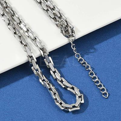 304 Stainless Steel Link Chain Necklaces for Women Men NJEW-Z093-02P-1