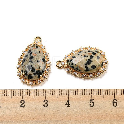 Natural Dalmatian Jasper Faceted Pendants G-M431-13G-02-1