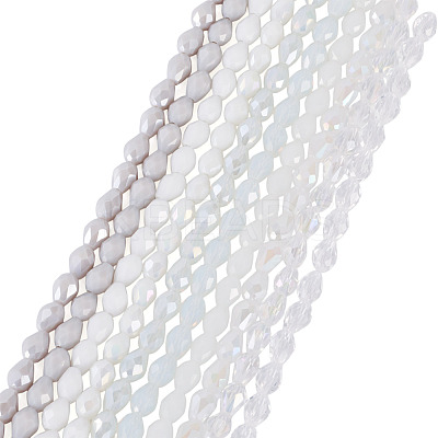 10Strands 10 Colors Transparent Glass Beads Strands EGLA-TA0013-24D-1